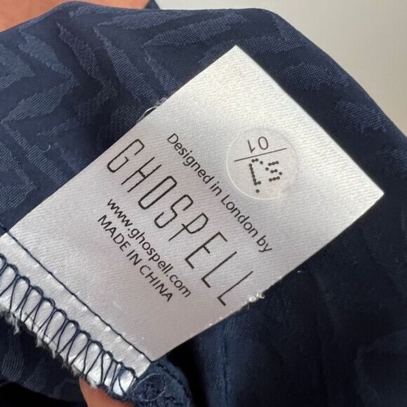 Ghospell Women's Large Colorblock Blue Peach Long Sleeve Maxi Dress Peasant taxi - Picture 11 of 15